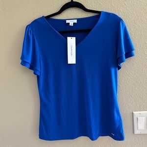 Calvin Klein royal blue blouse, NWT